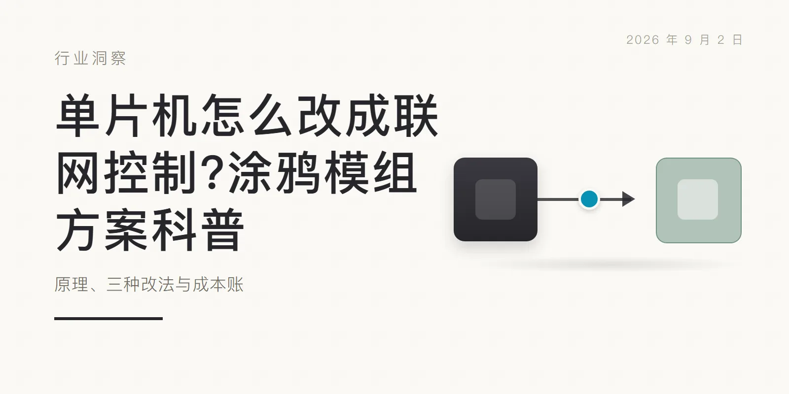 单片机怎么改成联网控制?涂鸦模组方案科普:原理、三种改法与成本账 头图